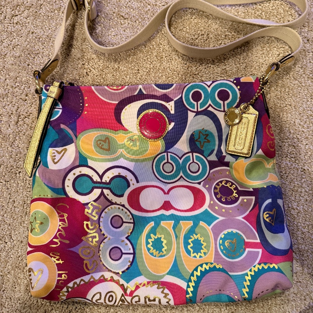 Colorful Coach crossbody bag